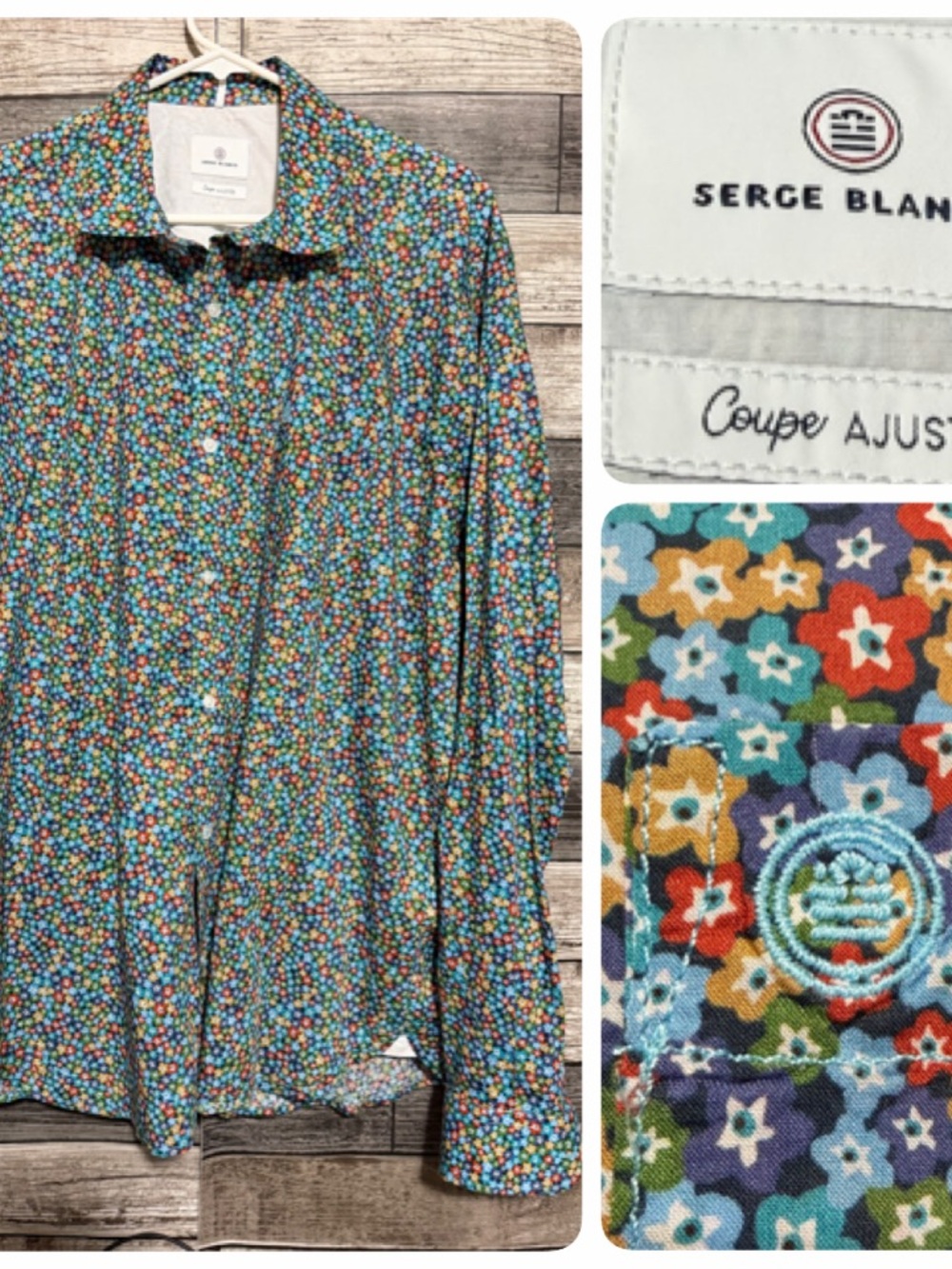 Serge Blanco Floral Button Up Shirt Men’s 2XL Lightweight Liberty Fabric